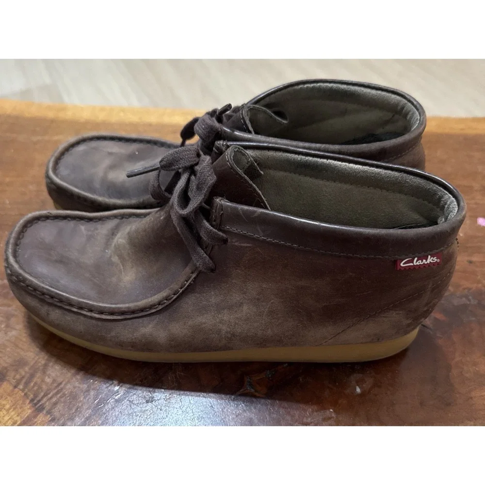 Clarks Men's Stinson Hi Beeswax Brown Leather Lace Up Chukka Boots Size 8.5M